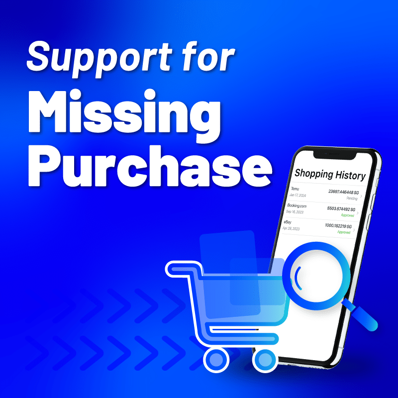 blog support for missing purchase