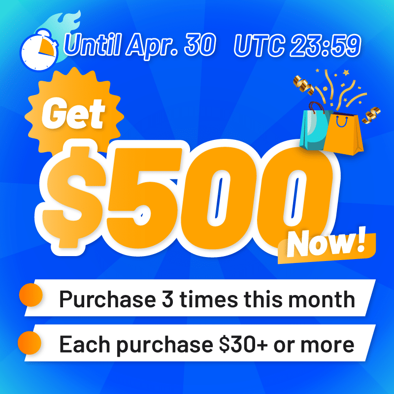 blog get 500 by make 3 purchases each month