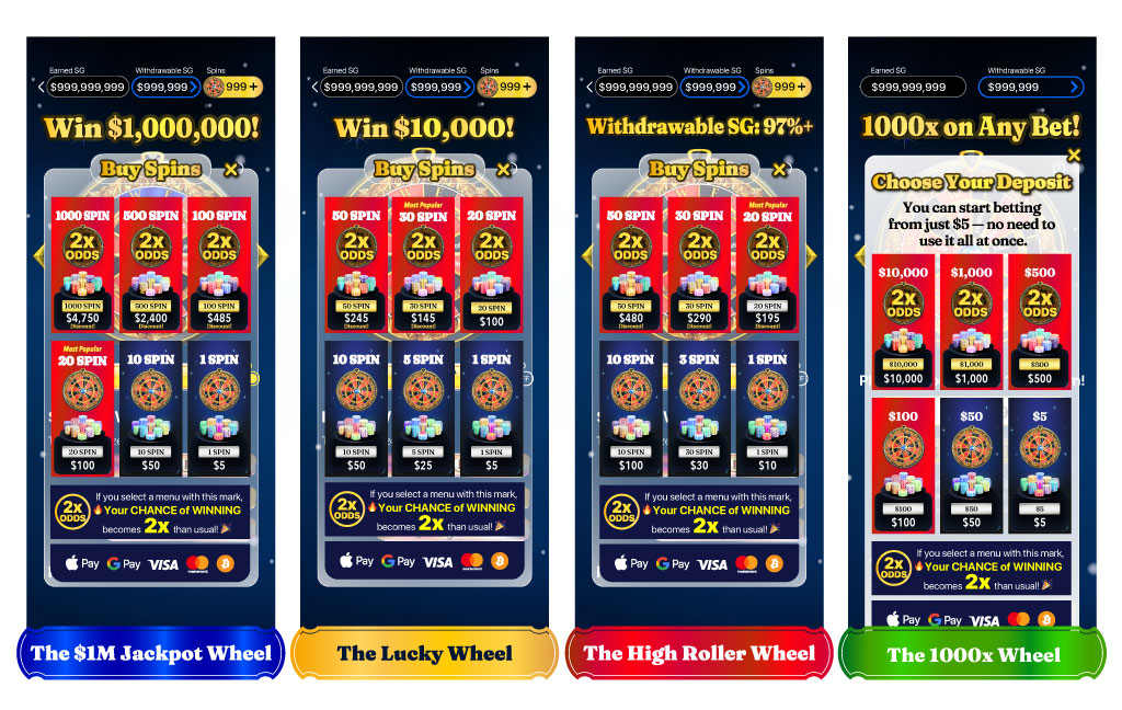 sga 4wheel menu Spin Deposit Bonus