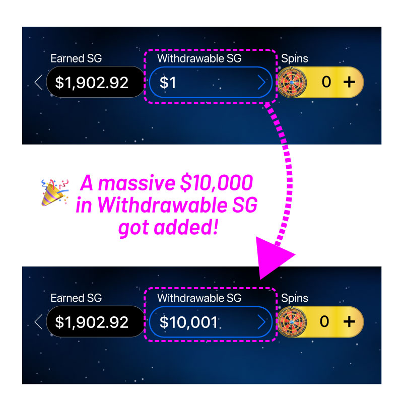 sga s10000 added Spin Deposit Bonus