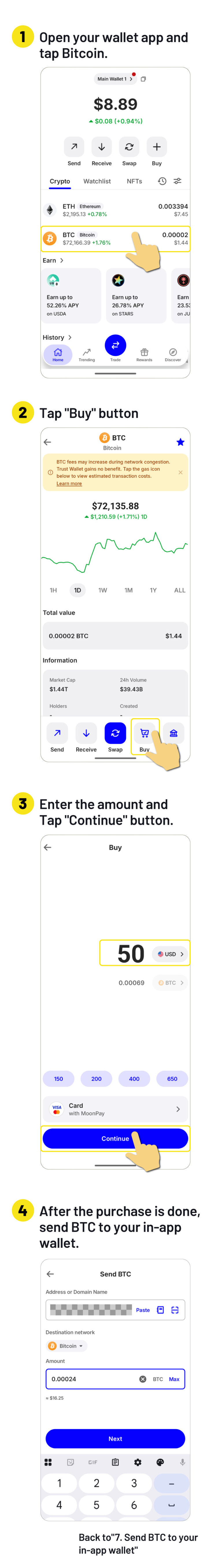 SGA Hot to buy BTC Step 1