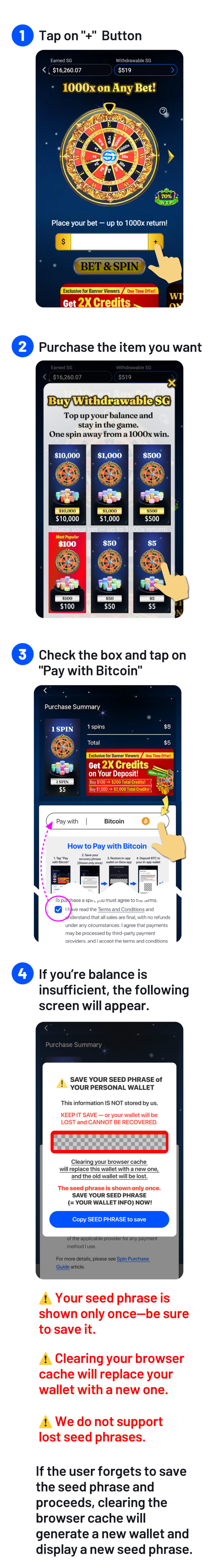 SGA Hot to buy spin with BTC Step part1 6